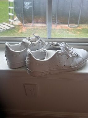 adidas  White Leather Sneaker Shoes